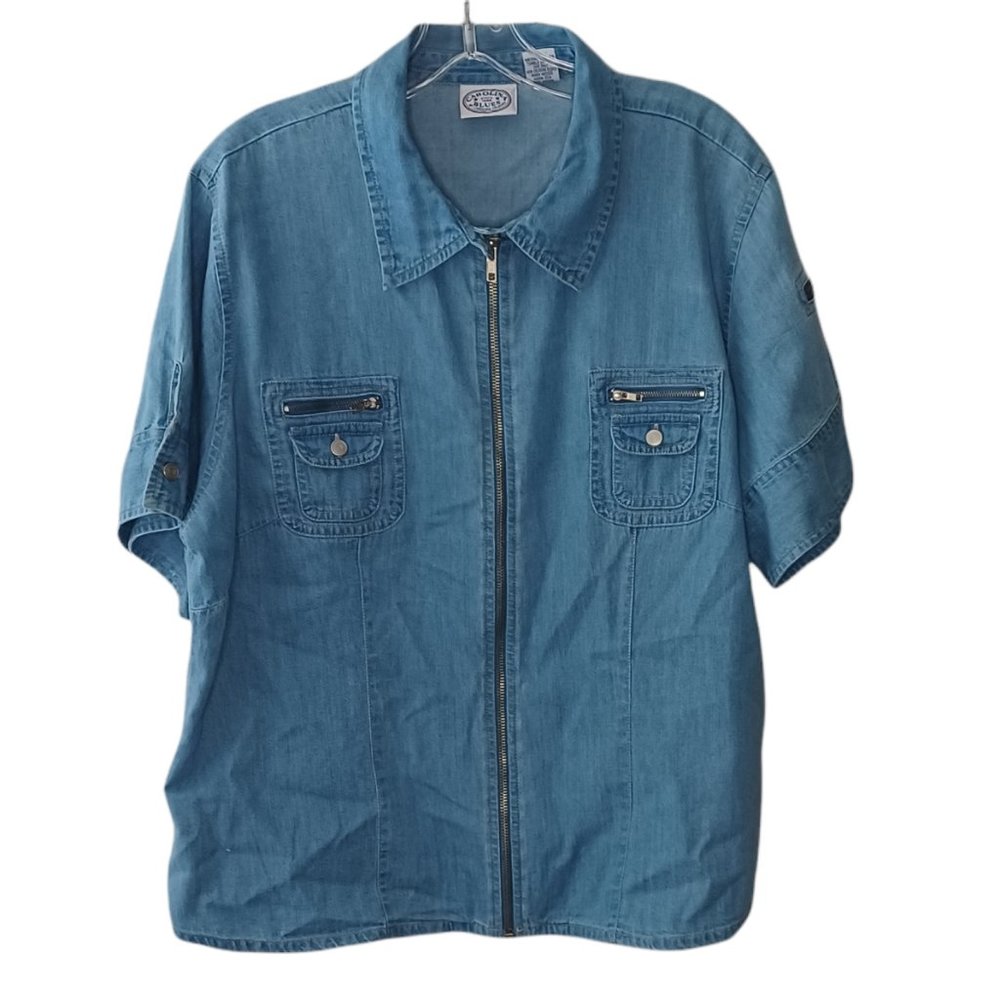 Carolina Blues By Carolina Colours Vintage Denim Top Size XL